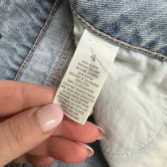 American Eagle Light Blue Patchwork Denim Shorts Women's 4 - Picture 4 of 4